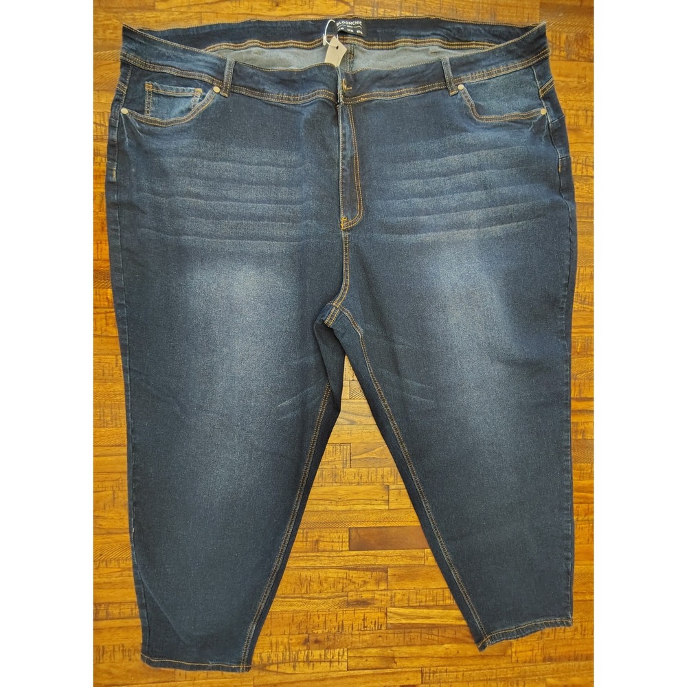 Bloomchic Denim Womens Plus Size 30‎ Dark Wash High Rise Tapered Jeans NWT
